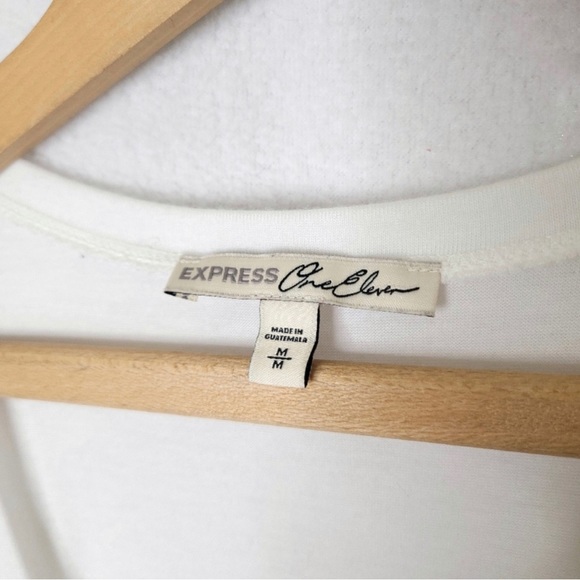 Express One Eleven White V-Neck Tank Top - Picture 3 of 3